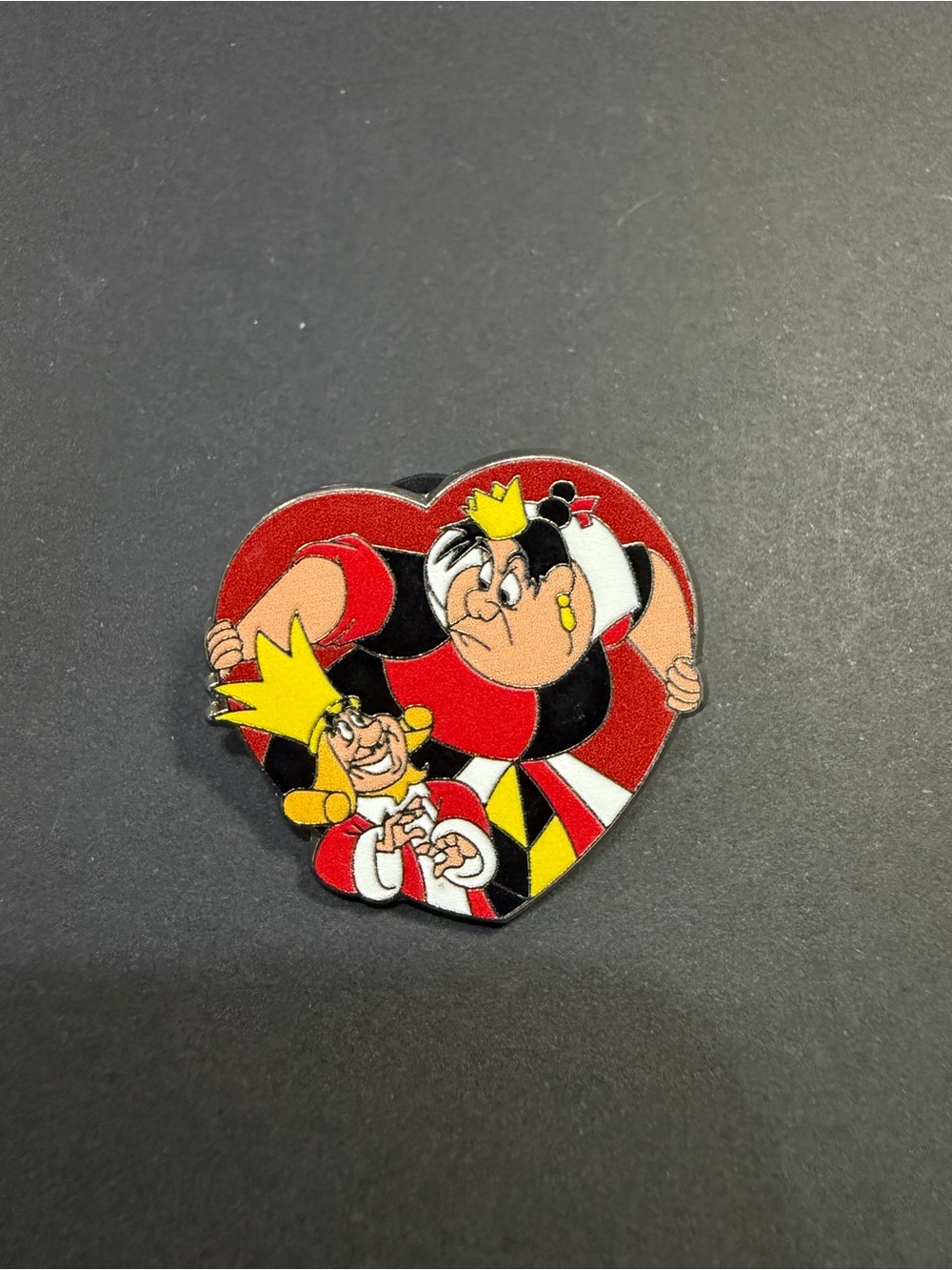 Disney Queen and King Heart Enamel Pin - Red, Yellow, Black